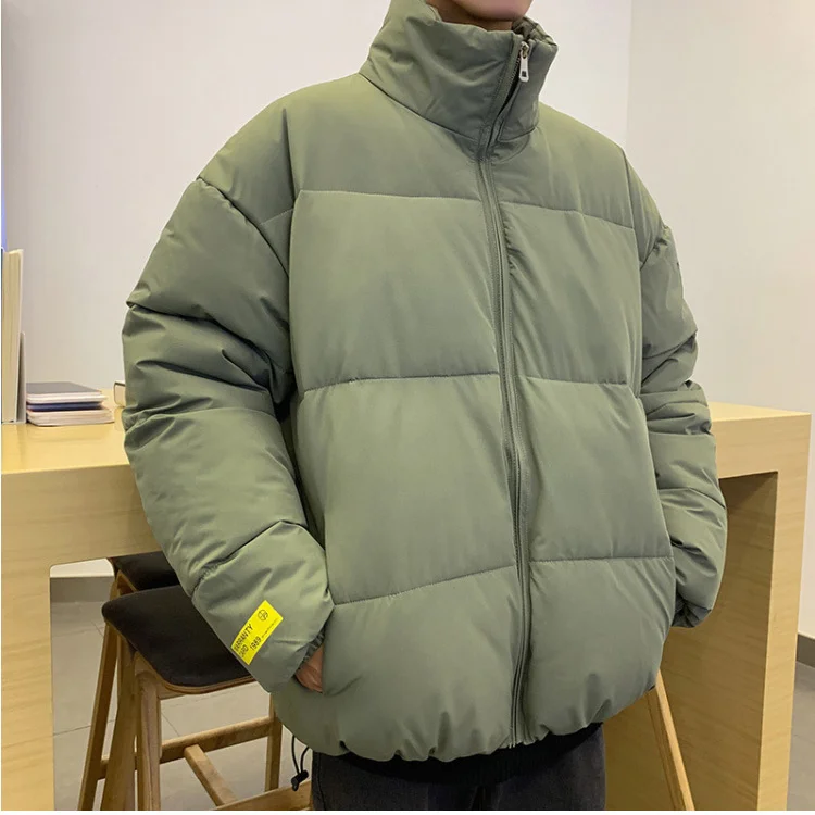 Parkas Men Down Jacket Thick Warm 2023 Winter Mens Casual Solid Parka Coats Windproof Slim Zipper Outwear Overcoat Cotton-Padded