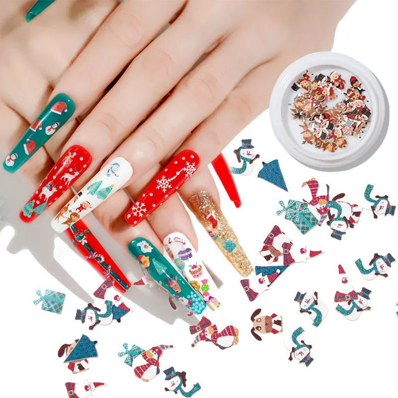 

3D Christmas Collection Nail Art Decoration Snowman Gift Sock Pattern DIY Nail Applique Accessory Patch Resin Craft Filler