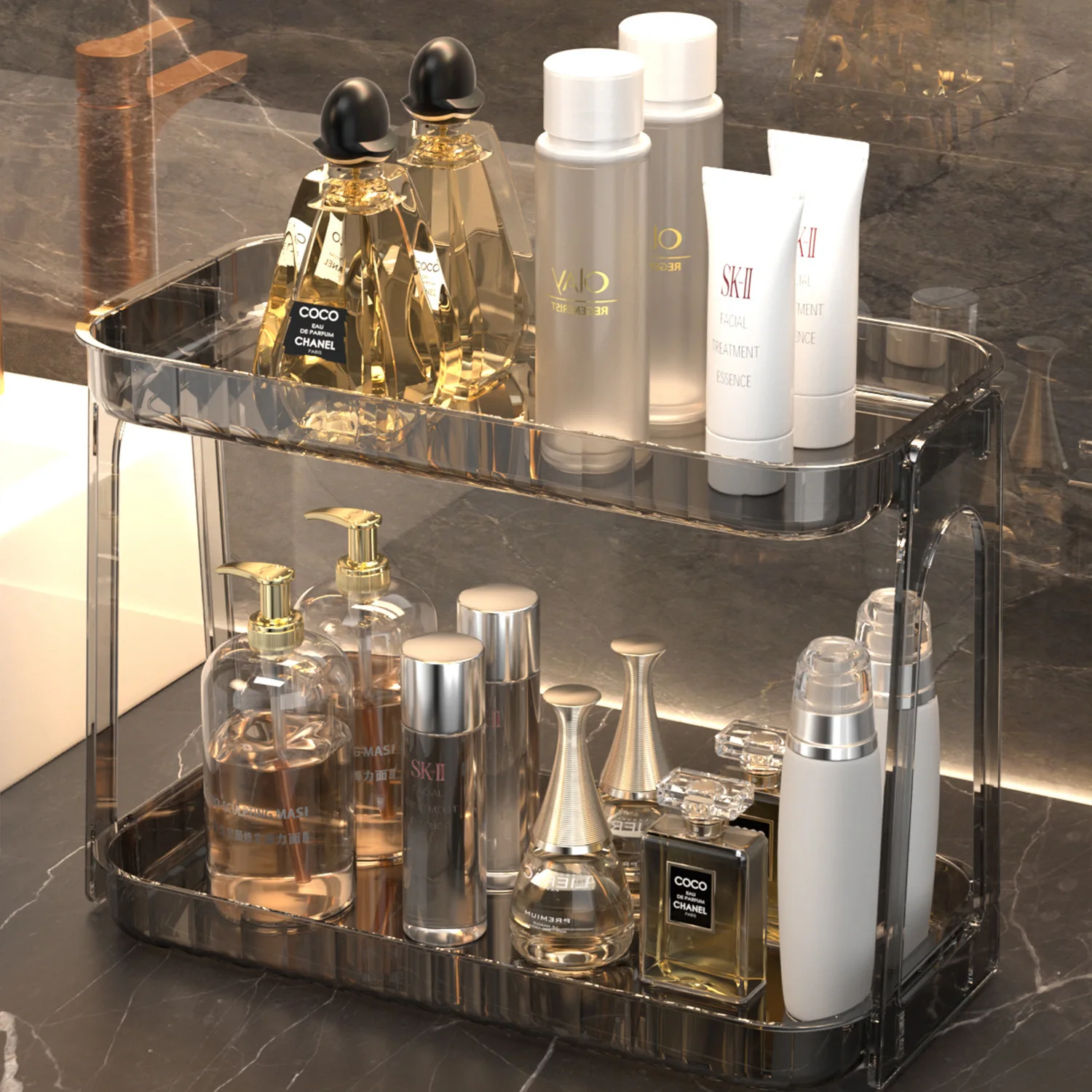 

Luxury Bathroom Storage RackToilet Hand Wash Garnish Table Top Cosmetics Storage Box Desktop Dressing Table Rack