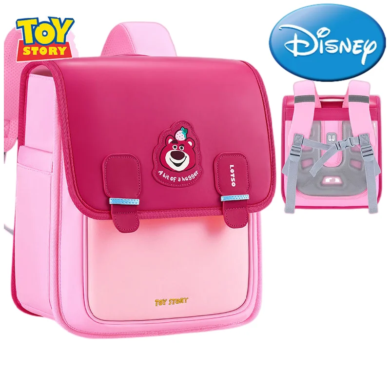 

Школьный ранец с мультипликационным рисунком из аниме Disney, детский рюкзак для учеников, удобный Подарочный рюкзак с клубничным медведем