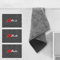 coral suede car wash towel microfiber cleaning rag cloth for audi a3 a4 a5 a6 a7 q3 q5 logo car cleaning towels
