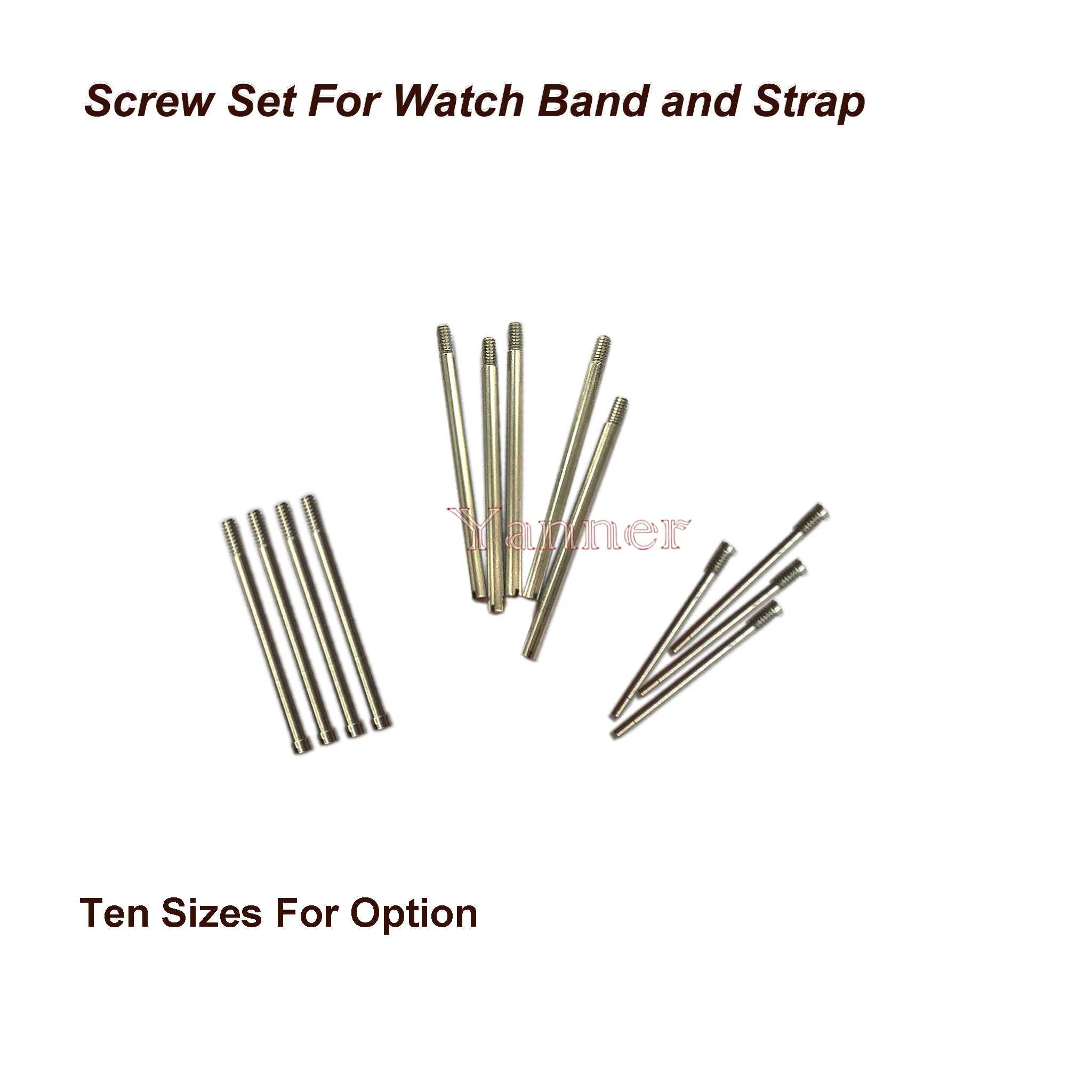 Screw Tube Rod for Metal Watch Band 50pcs 10 sizes Stainless Steel  Repair Tools Watch Parts 8.5mm - 26mm Free Shipping
