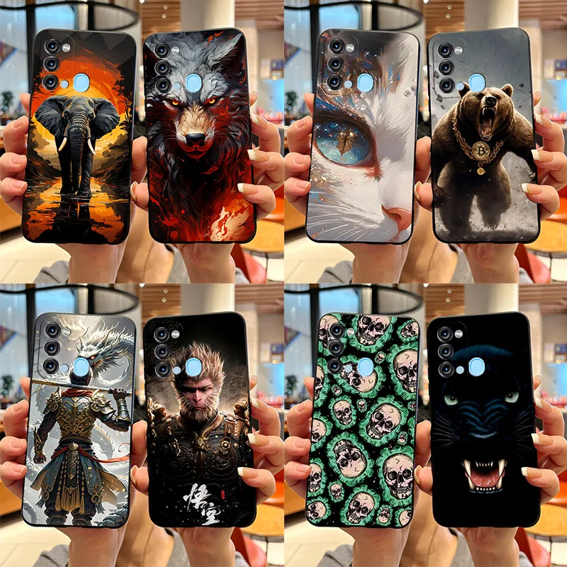 Чехол для itel Vision 3 S661W женский черный миф Wukong окрашенный мягкий бампер из ТПУ Itel S17