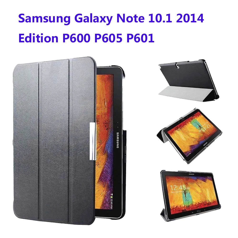 

Case for Samsung Galaxy Note 10.1 2014 Business Light Luxury Flat Leather Cover SM-P600P601P605 Smart Magnetic Absorber Cover