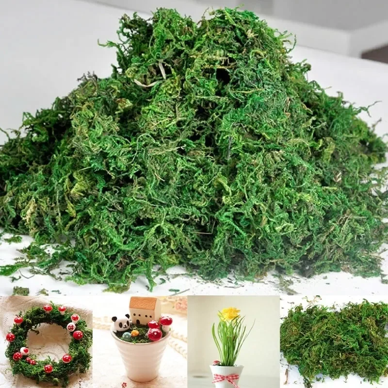 

40G/Bag Artificial Dried Moss Lining Decor Flower Hanging Baskets Gardening Wedding Party Diy Decoration Moss Stabilized Rattan