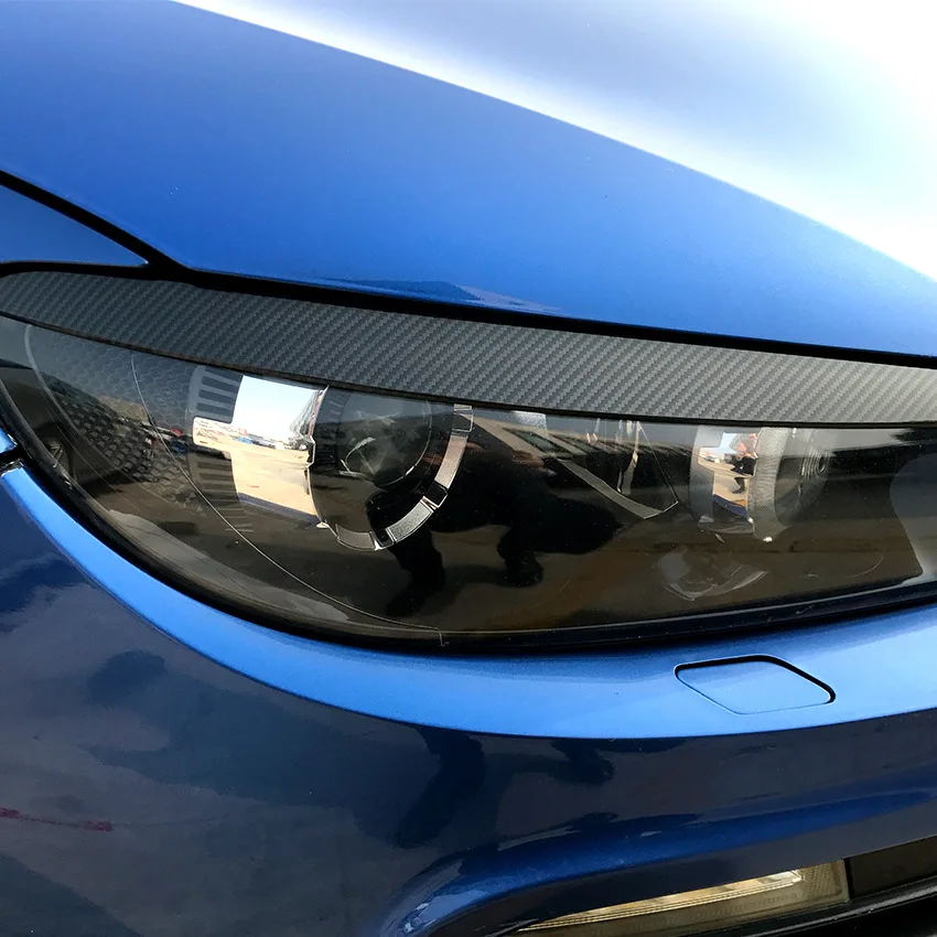 

Автомобильная лампа для Volkswagen Scirocco 08-17, модификация бровей, наклейки на автомобильные фары из углеродного волокна с ресницами