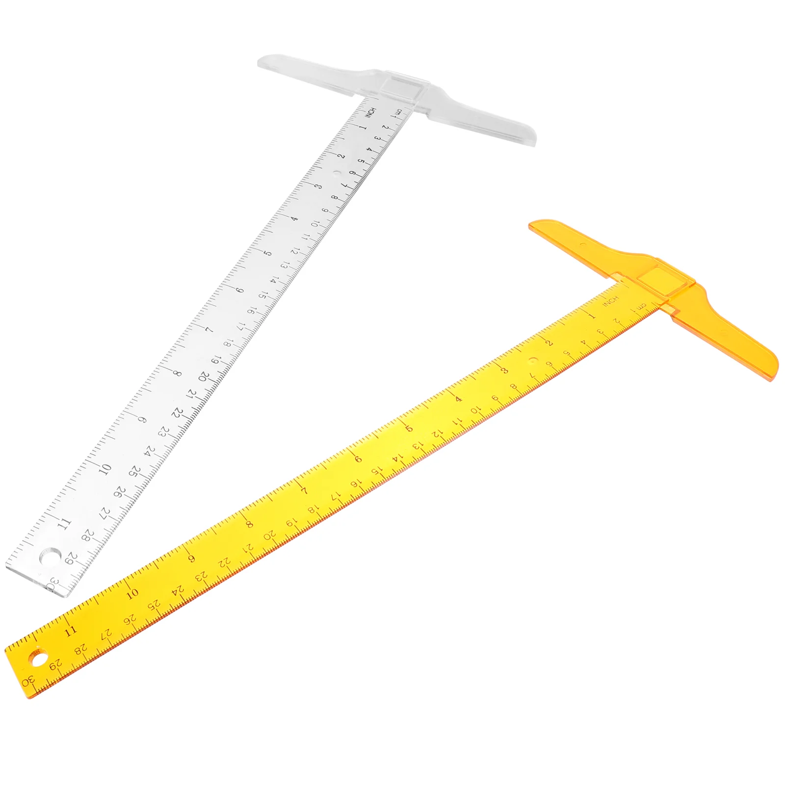 

2 Pcs T Shape Rulers Double Scale Ruler Plastic Measuring Ruler Measuring Tool