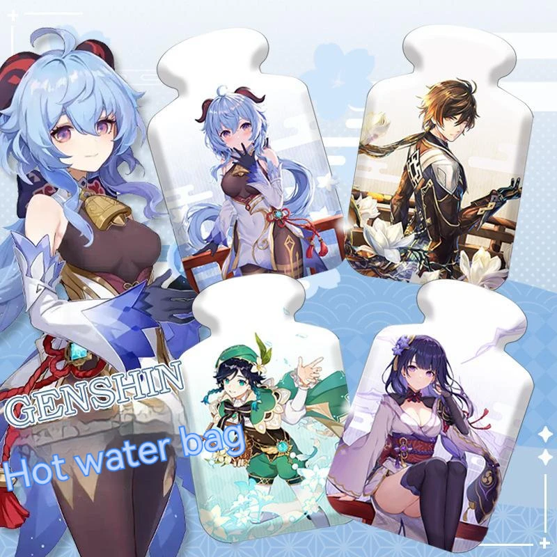 

Genshin Impact Animation Hot Water Bag Ganyu Wendy Zhongli Theme Cartoon Warm Handbag Warm Water Bag Anime Peripheral Wholesale