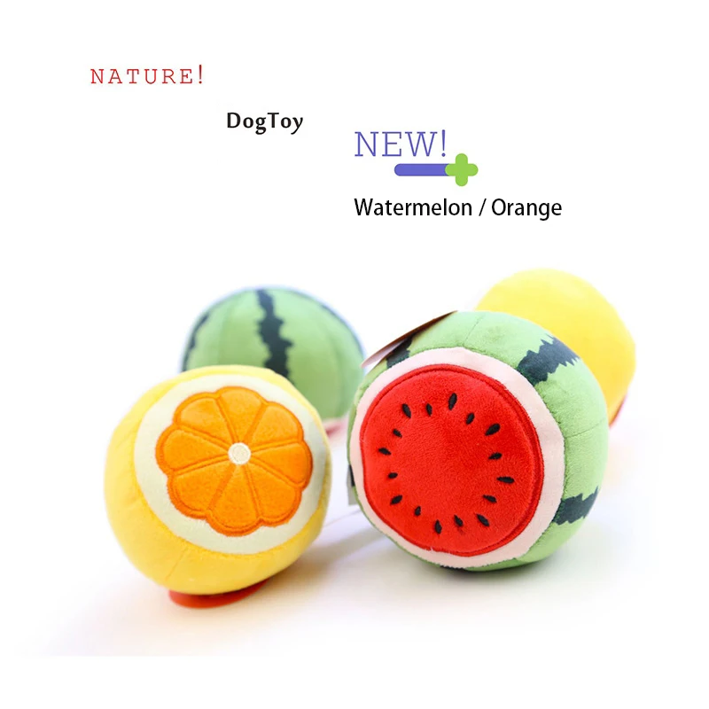 Dog Cat Chew Toy Watermelon Orange Fruit Styles Flush Molar 