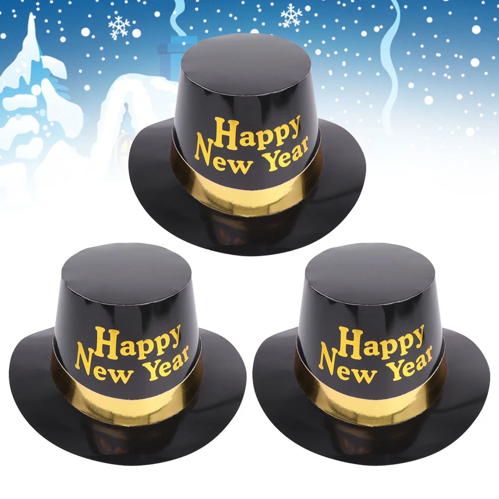 

New Year Hats Party Years Hat Happyeve Paper Prop Magician Cap Clown Tophat Cotusme Decorations Black Kids Mini Favors Headbands