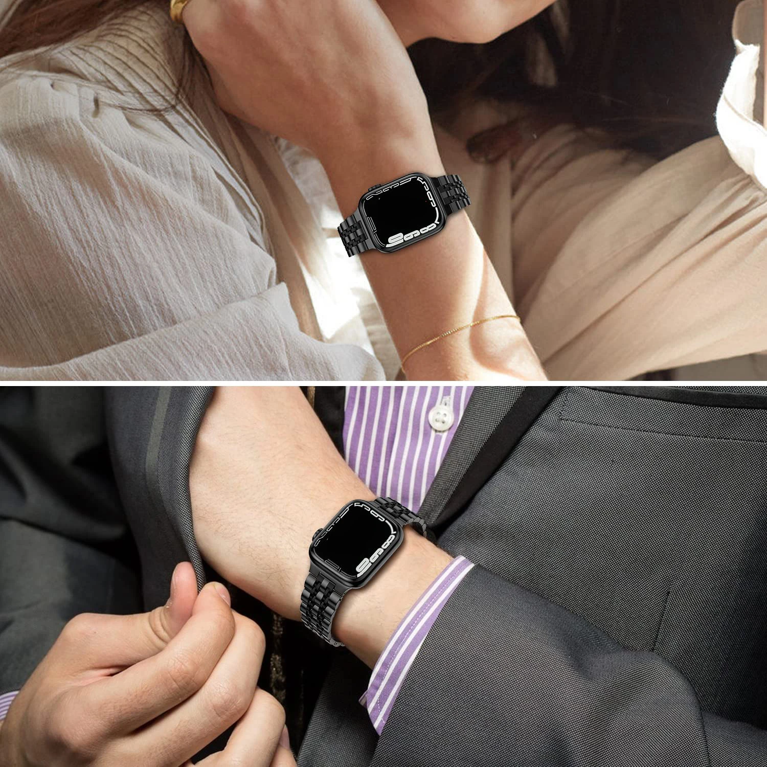 Фото Браслет из нержавеющей стали для Apple Watch Ultra, металлический ремешок для iWatch Serie10 9 4 5 SE 6 7 8, 49 мм 45 мм 41 мм 44 мм 40 мм 42 мм 46 мм №4