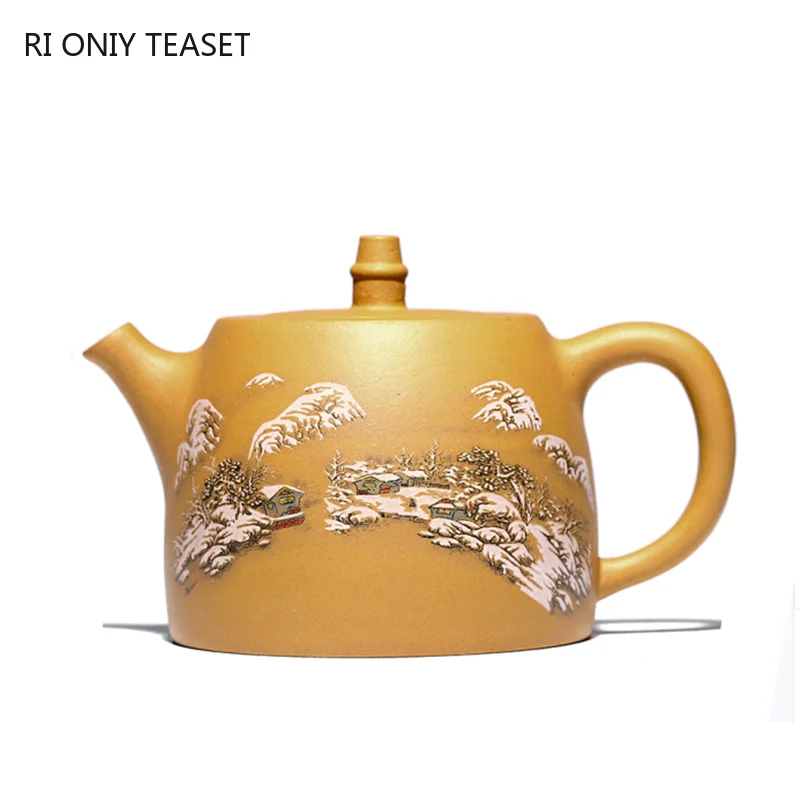 

490ml Classic Yixing Purple Clay Tea Pot Raw Ore Section Mud Filter Teapots Chinese Tea Set Supplies Customized Zisha Kettle