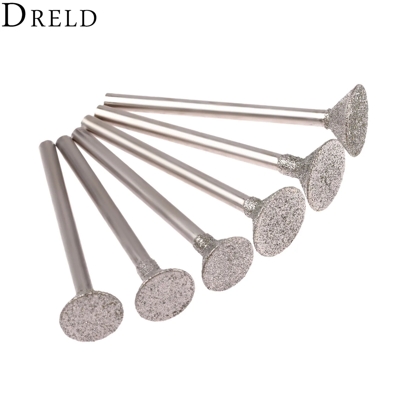 

6Pcs for Dremel Accesories Drill Diamond Grinding Head Burrs Bits 3mm Shank Jade Stone Carving Polishing Engraving Tool