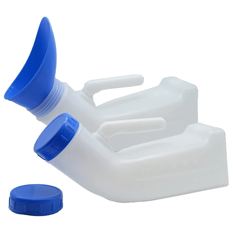 

2 Packs Unisex Spill Proof Urinal For Men And Women With Screw Lid Urinal Funnel For Travel Outdoor-FS-PHFU