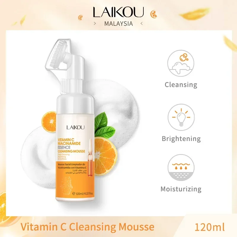 

Очищающее средство для лица LAIKOU с витамином C, очищающее кожу, увлажняющее средство против акне, удаление черных точек, уход за кожей, пена для умывания лица, уход за кожей