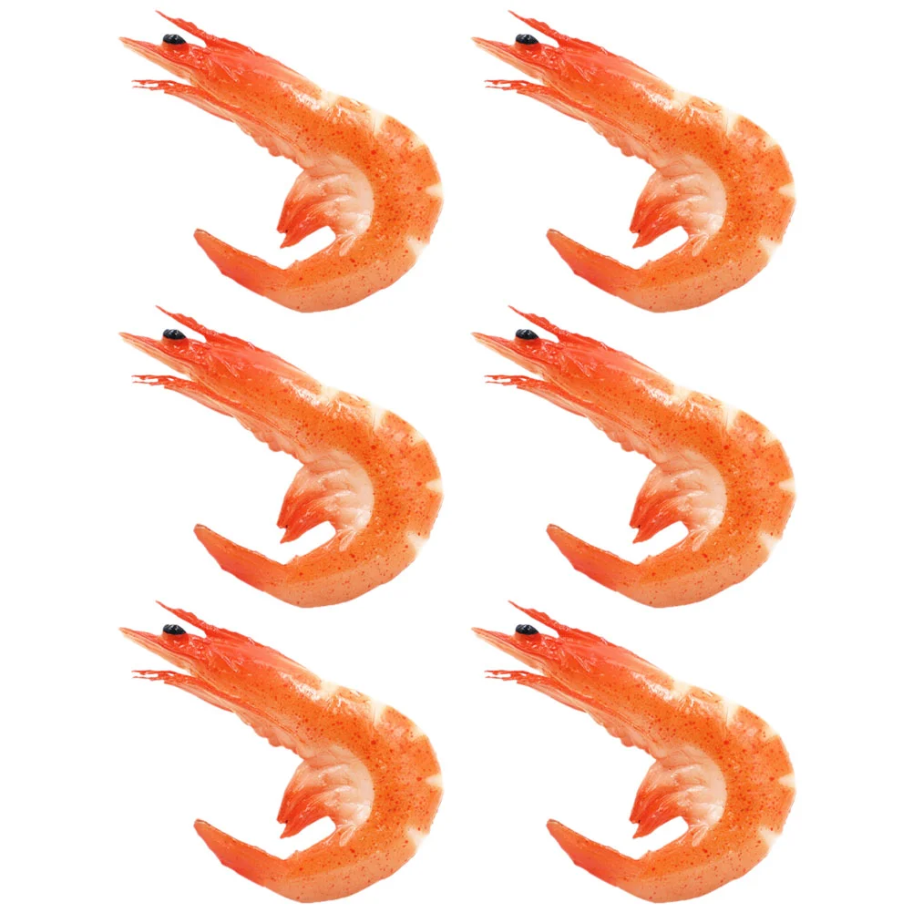 6 шт. имитация модели омара поддельные еды реквизит для фотосессии креветки