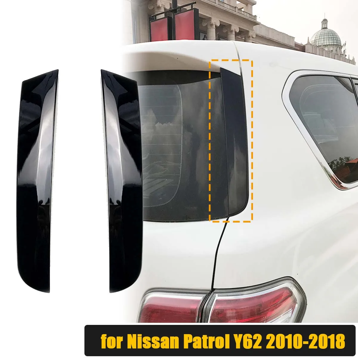

Rear Window Deflector for Nissan Patrol Y62 2010-2018 Side Wing Splitter Spoiler Sticker Cover Trim Protector Car Accessories