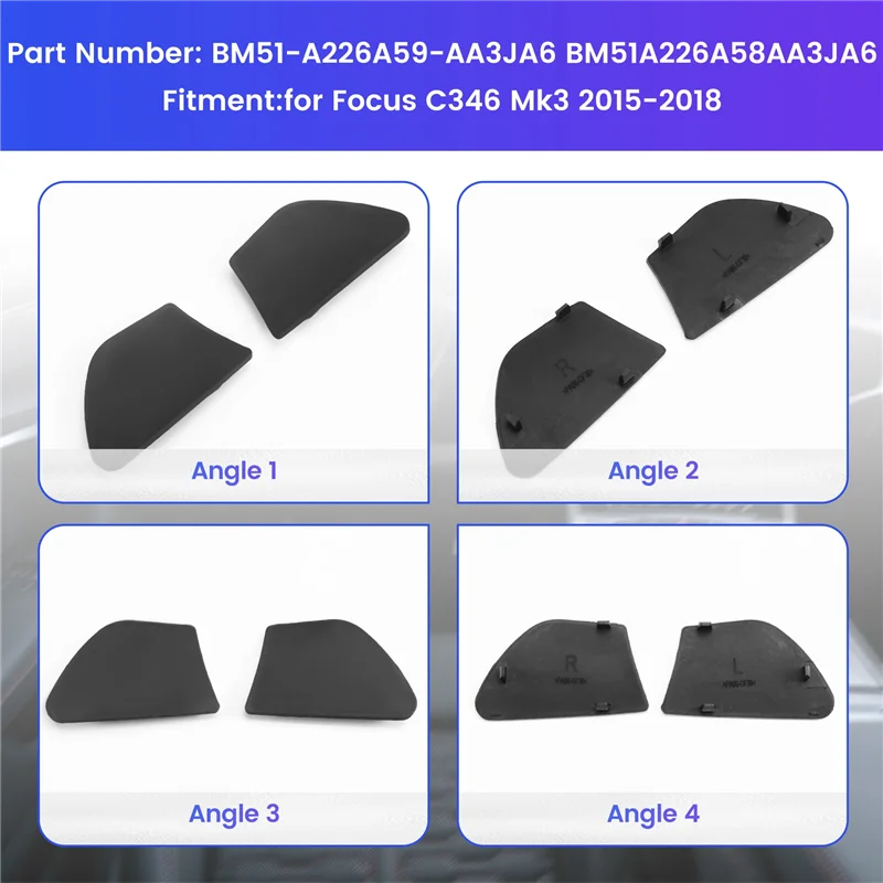 

A21F-1 пара внутренней дверной ручки автомобиля, квадратная крышка винта для Ford Focus C346 Mk3 2015-2018 BM51-A226A59-AA3JA6 BM51A226A58AA3JA6