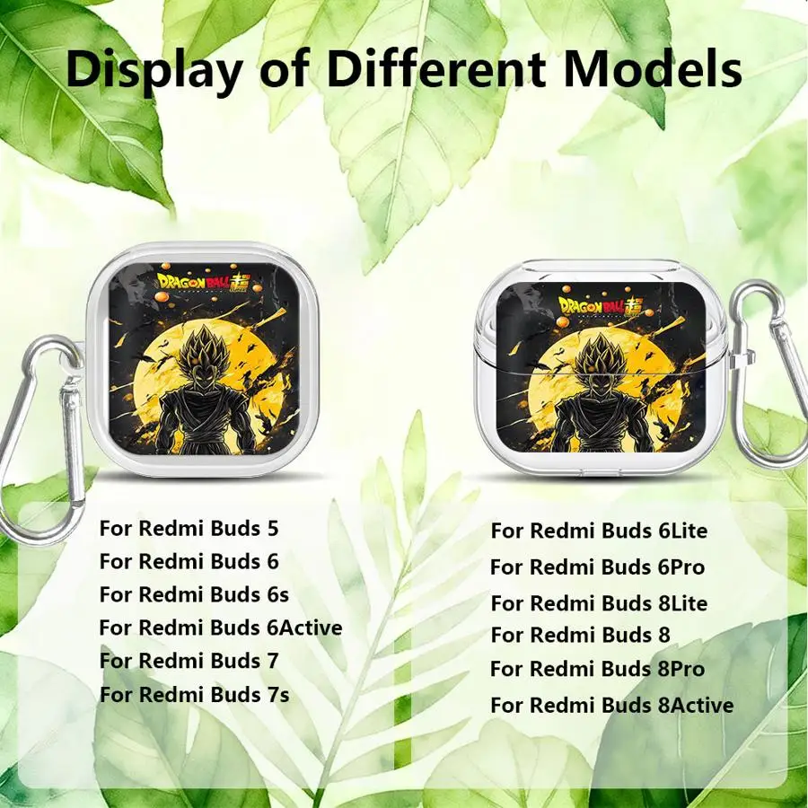 Фото Чехол D-ragonS B-allS с мультяшным рисунком для Redmi Galaxy Buds 6 Active, 8 Active, 8 Lite, 5, 7, 6 Pro, прозрачный чехол для наушников с крючком №2