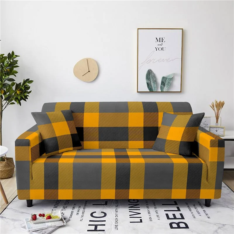 

Colorful Checkerboard Pattern Printed Sofa Cover Antifouling Elastic Seat Covers Home Decor Sofa Covers for Living Room Bean Bag
