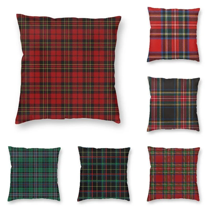 

Royal Tartan Plaid Cushion Cover Sofa Home Decor Texture Gingham Square Throw Pillow Cover 40x40