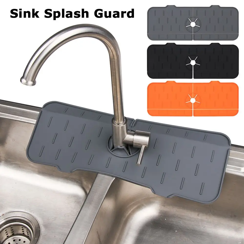 

Sink Splash Guard Silicone Faucet Mat Sink Draining Pad Faucet Washers Absorbent Mat Drip Protector For Kitchen Bathroom