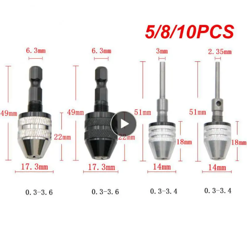 

5/8/10 шт. Высокое качество Мини патрон крепление сплав патрон адаптер БЕСКЛЮЧЕВОЙ отвертки ударный Драйвер адаптер самозатягивающийся мини