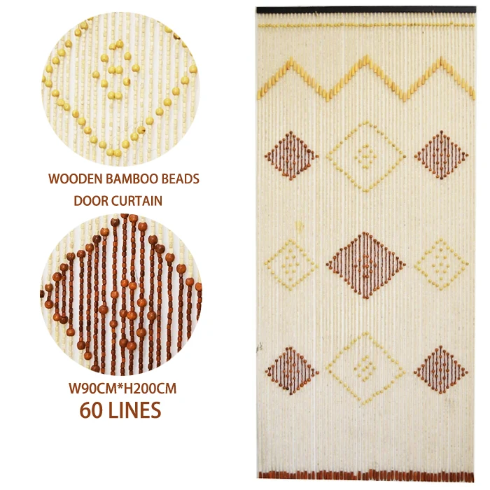 

Деревянные бамбуковые шторы-занавески ручной работы, занавески с удилищем, плотные противомоскитные перегородки для гостиной, столовой, 60 линий