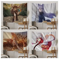 kemono friends colorful tapestry wall hanging home decoration hippie bohemian decoration divination wall art decor