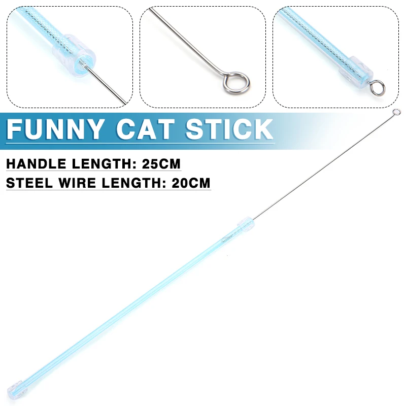 

1Pcs High Quality Blue Funny Cat Stick Telescopic Pole Pet Cats Interactive Playing Toys Cat Supplies Funny Cat Stick