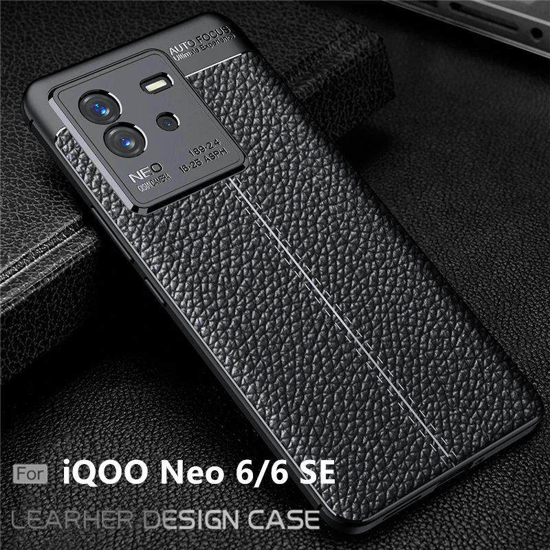 

For iQOO Neo 6 Case Cover Vivo iQOO Neo 6 Capas New Shockproof Phone Bumper Soft TPU Leather For Fundas Vivo iQOO Neo 6 SE Cover