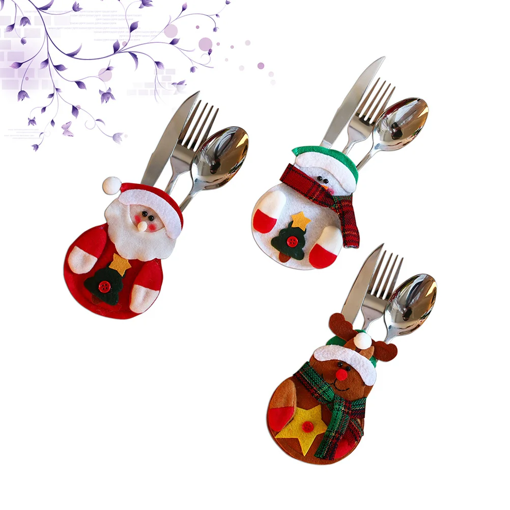 

Tableware Holder Xmas Hotel Suppliesfork Bags Christmas Household Goods