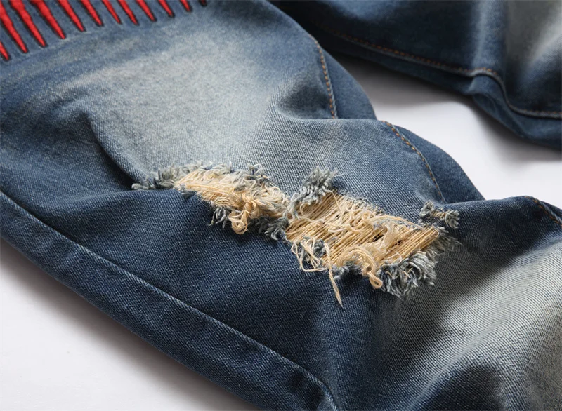 Men's Jeans Retro Slim Fit Denim Pants Bicycle Stretch High Quality Men's Straight Tube Casual Designer Brand Street Apparel