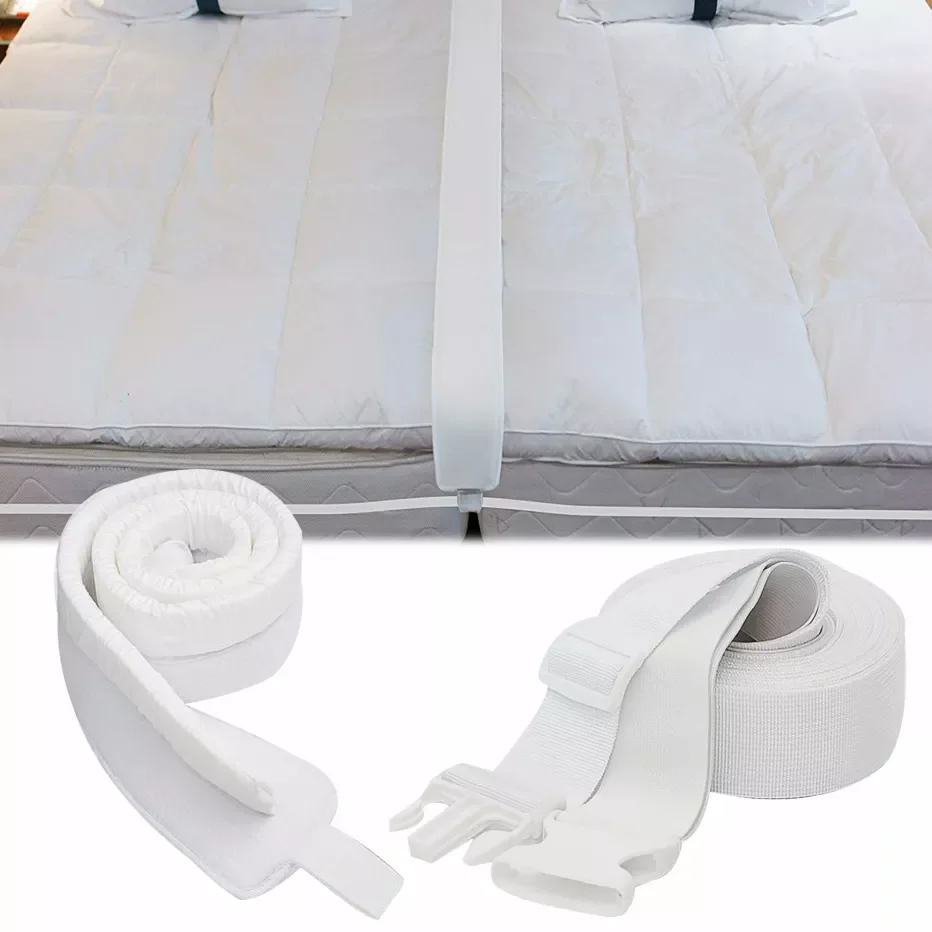 

to King Bed Bridge Gap Filler Pad with Strap Adjustable Converter Kit for Twin Bed Mattress Connector Bed Sheet Fastener