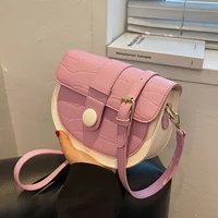 2022 summer new fashion luxury casual simple contrast color messenger bag shoulder underarm saddle bag popular hot womens bag