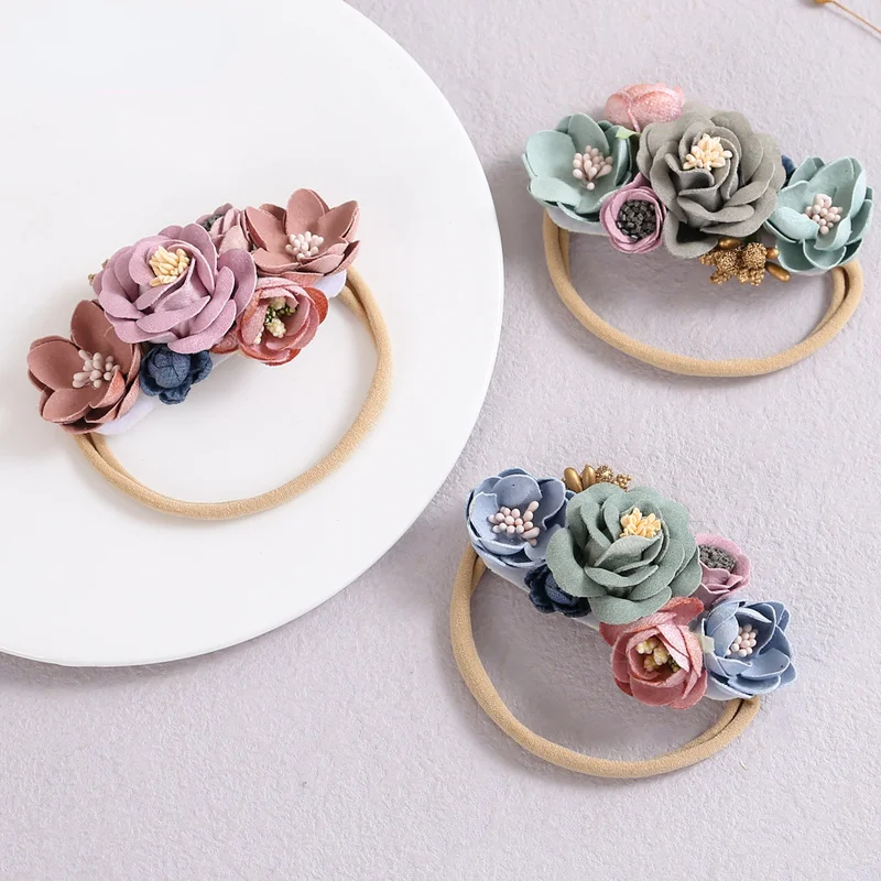 

Soft Hair Bandage Tie Baby Headband Kids Infant Princess Flower Headband Elastic Nylon Girl Hair Accessories Photography Props
