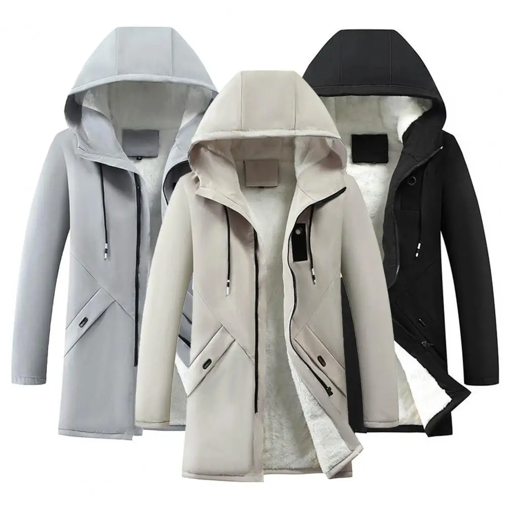 

Slash Pockets All-Match Fleece Lined Slim Outwear Windbreaker for Working