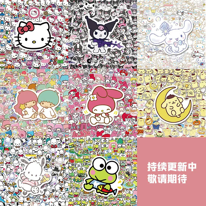 

50Pcs Sanrioed Mymelody Hellokittys Littletwinstars Cinnamoroll Pachacco Kuromi Computer Water Cup Phone Waterproof Sticker