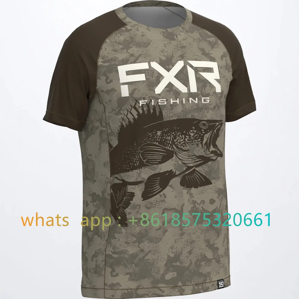 

Men's Fishing Apparel Short Sleeve Sun Protection Breathable Angling Camisa Outdoor Sports Performance Fishing Quick Dry T-shirt
