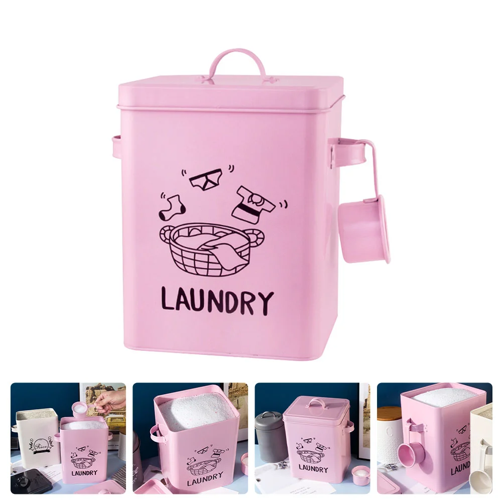 

Bucket Condensate Beads Bucket Detergent Storage Box Iron Storage Bucket for Laundry Powder Storage Home Supply