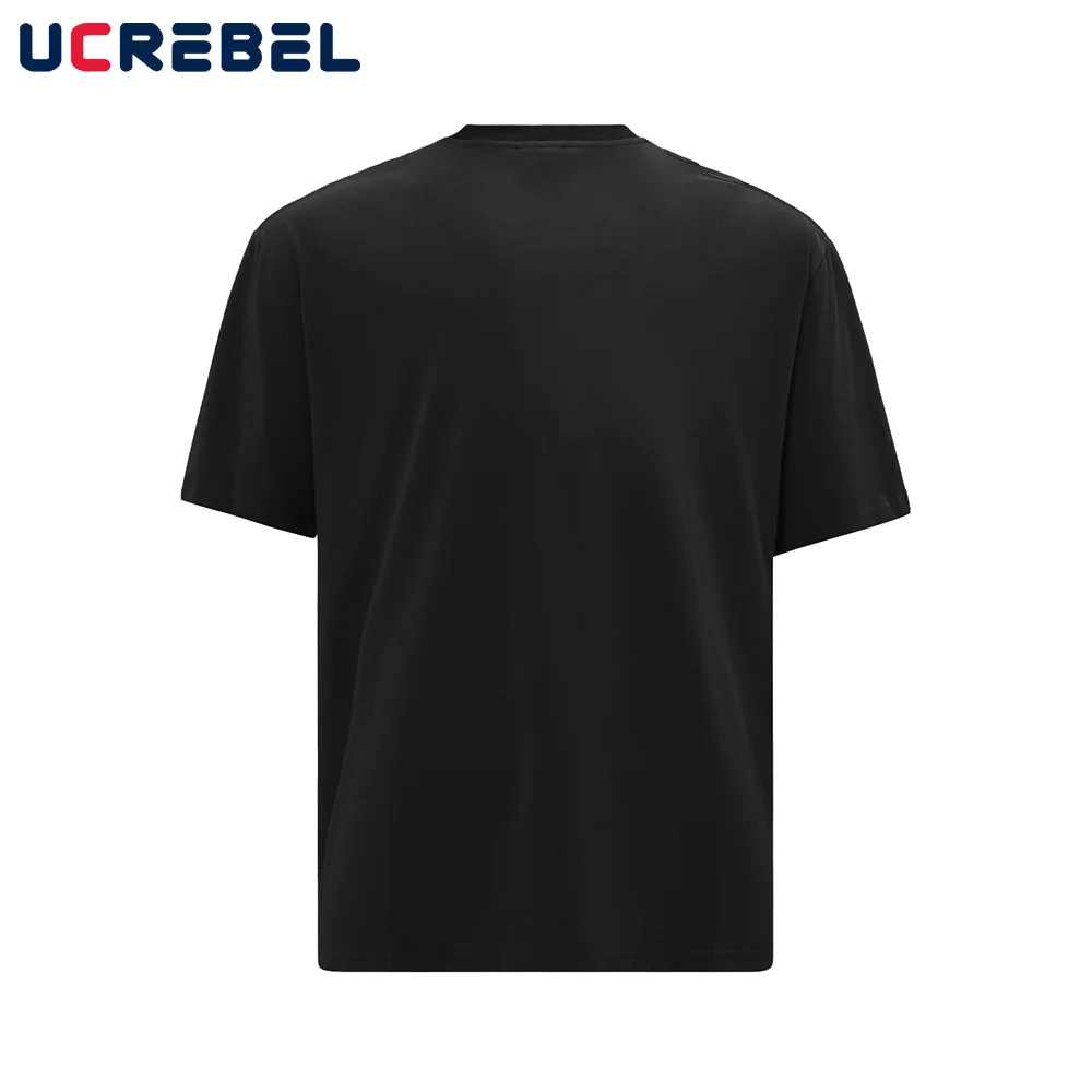 Футболка с коротким рукавом и надписью со стразами мужские рубашки нашивками