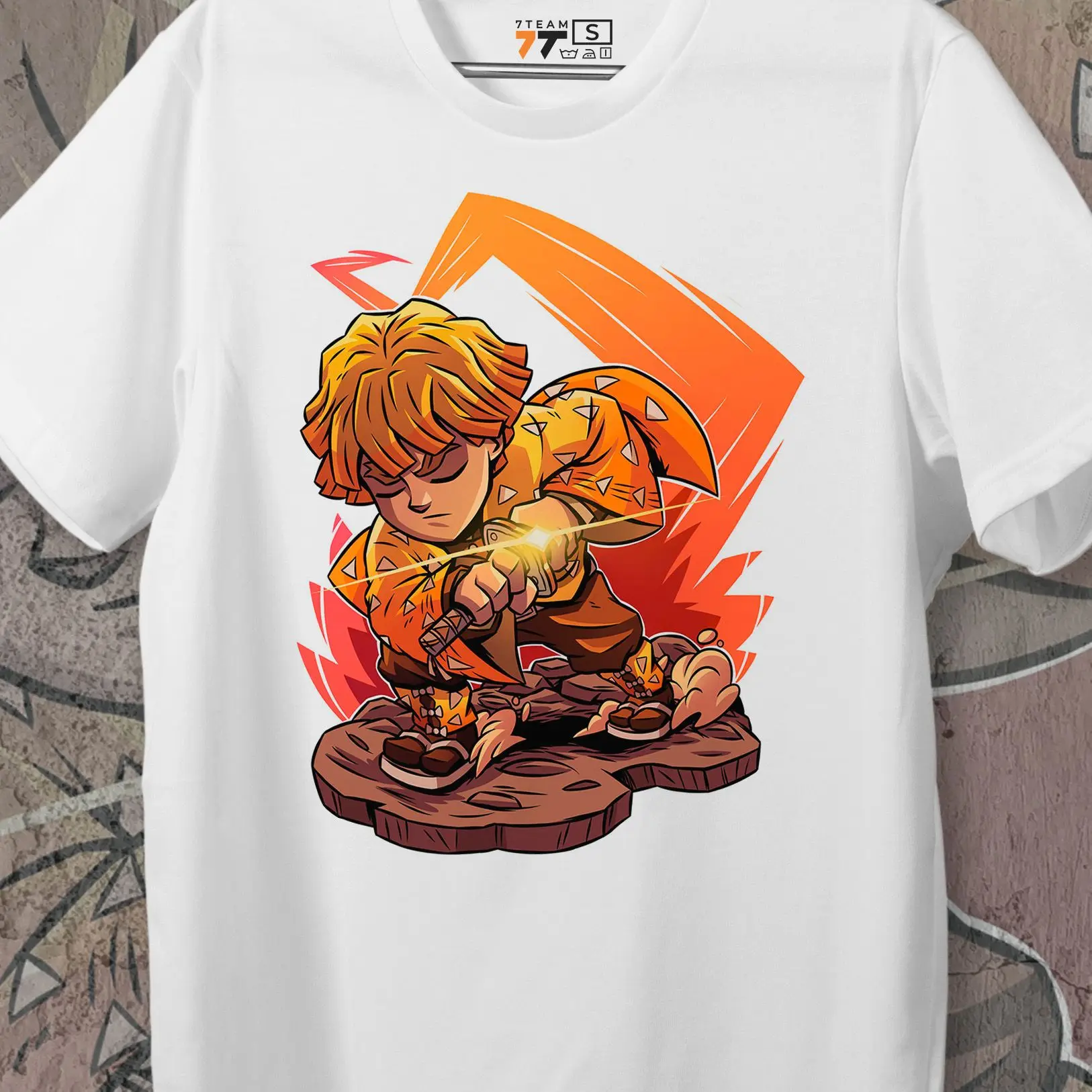 T-koszulka z nadrukiem Demon Slashing Blade - Zenitsu Kid