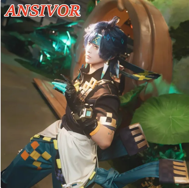 Genshin Impact Kinich Косплей Костюм Ролевая Игра Comic Con Платье Хэллоуин Парики