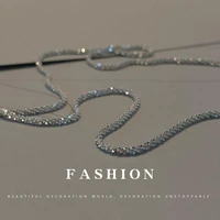 popular silver colour sparkling clavicle chain choker necklace for women collar fine jewelry wedding party birthday gift