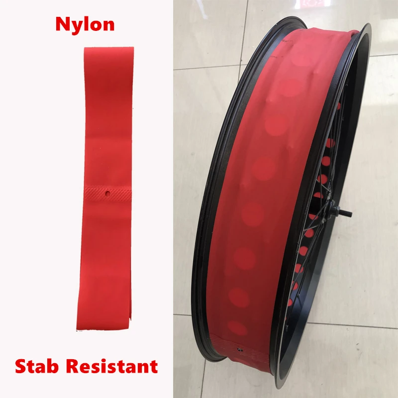 26*4.0 Snow Bike Nylon Tire Pad Width 80mm Red White Black High Pressure Resistance Stab Proof Inner Tube Mat
