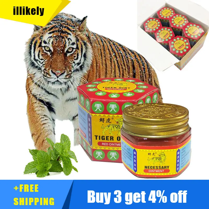 

12pcs Original Red White Tiger Balm Ointment Thailand Painkiller Cream Muscle Pain Relief Plaster Soothe Itch Essential Cool Oil