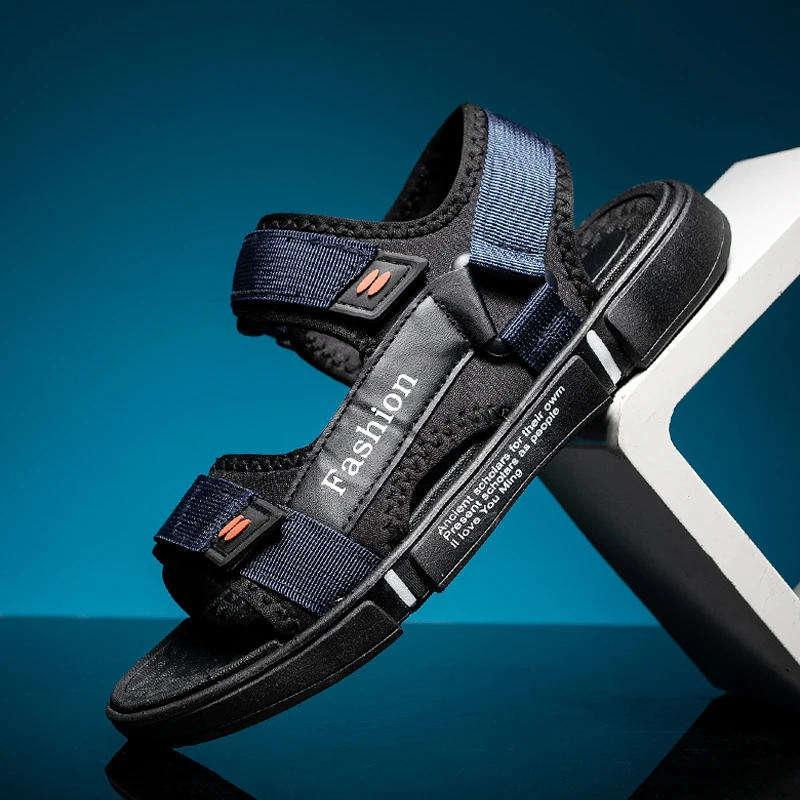 Fashion Men Beach Sandals Microfiber Leather New 2022 Male Slippers Outdoor Footwear Soft Breathable Summer Shoe for Man Flops