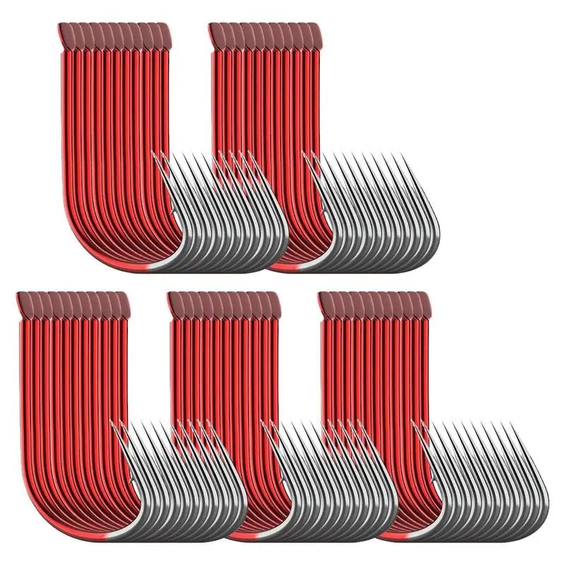 

Набор рыболовных крючков из высокоуглеродистой стали, 50 шт., рыболовные крючки для морской и пресноводной воды, острые круглые сгибаемые дл...