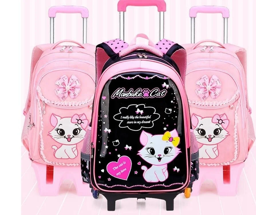 

kids School backpack On wheels Children School Rolling backpacks bag for kids wheeled backpack bag for Girls school Trolley bags