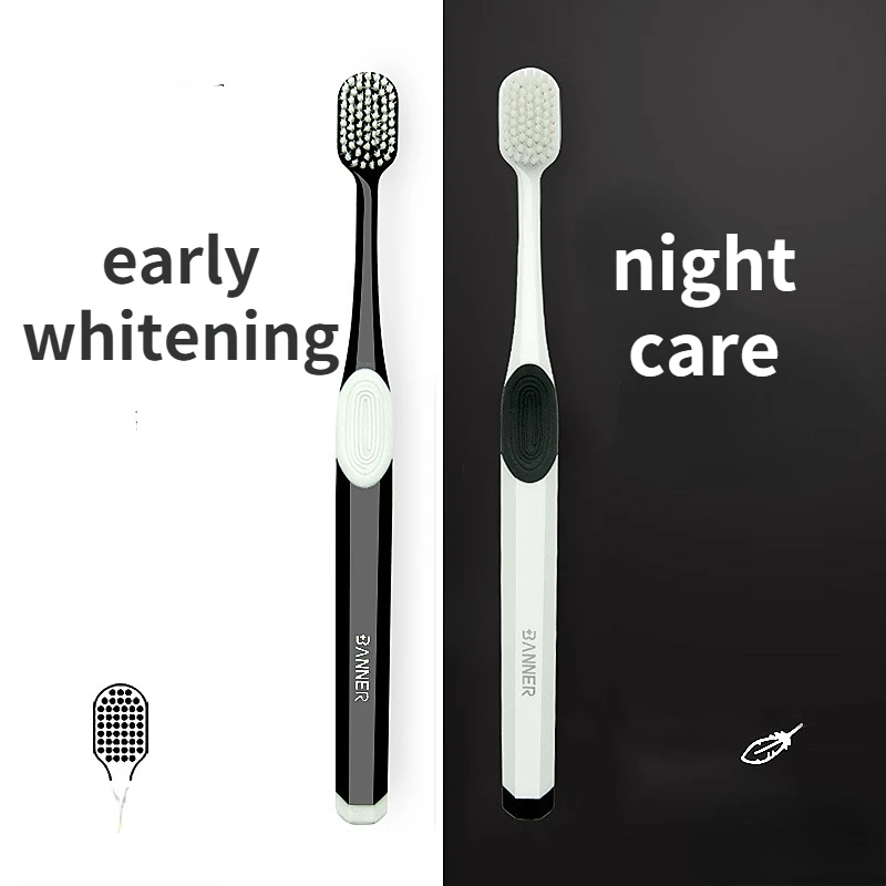 

2pc Oral Hygiene Care Ultra-fine Wool Eco-friendly Travel Toothbrush Fiber Nano Confinement Toothbrush Soft Bristle Toothbrush
